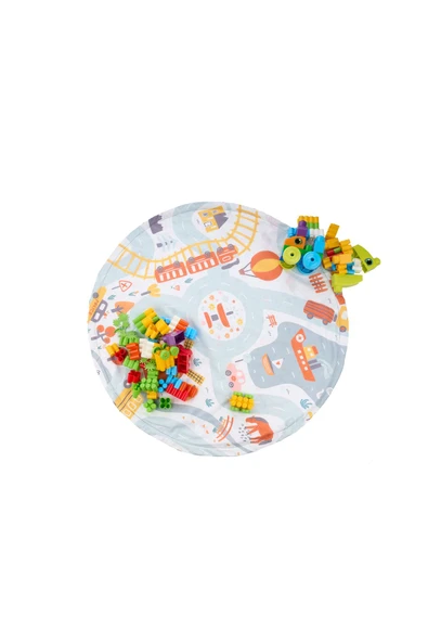 SAFEMOM Bebek, Çocuk Oyuncak Bohçası, Bebek Oyun Halısı, Çift Taraflı, 90 cm - 5