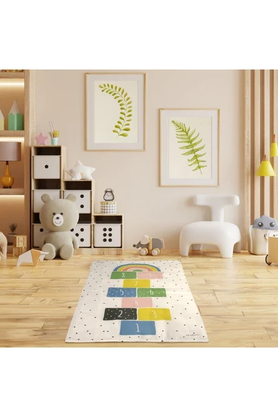 SAFEMOM 90x145 Aktivite Bebek Çocuk Oyun Halısı, Oyun Matı, Çocuk Odası Halısı - Seksek