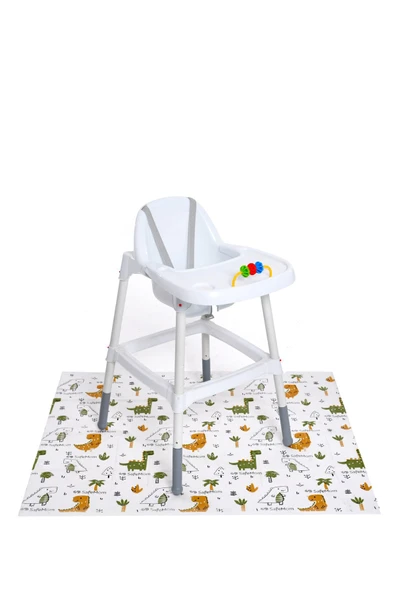 SAFEMOM Bebek Çocuk Tek Kullanımlık Kağıt Aktivite Örtüsü - Mama Sandalyesi Örtüsü - Dinazorlar
