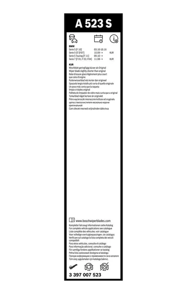 BMW F10 Silecek Takımı (2010-2016) Bosch Aerotwin A523S - 3