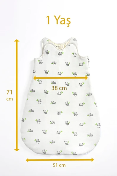 SAFEMOM Bebek Uyku Tulumu - Elyaf Dolgulu - %100 Pamuk Penye Kumaş, Yandan Açılır, Fermuarlı - 7