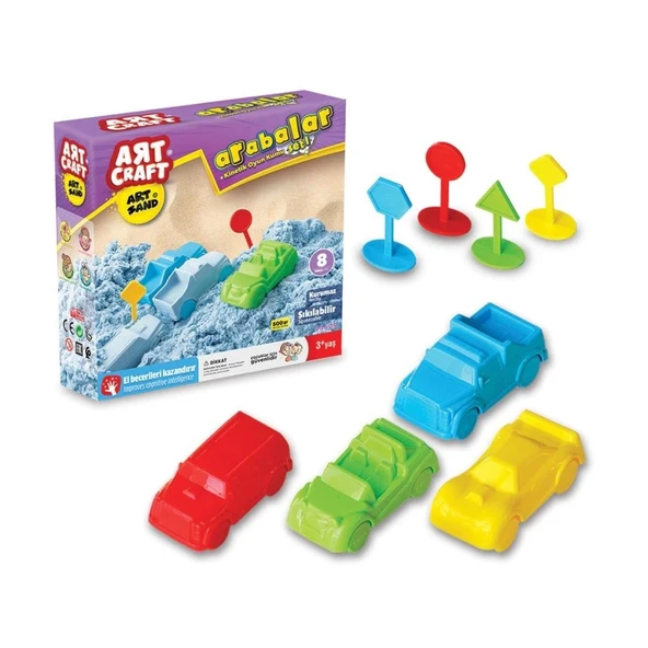 Çocuk 03609 Dede, Artsand Arabalar Kum Seti 500 gr / +3 yaş
