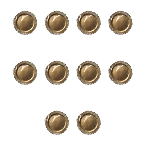 Parti Davet Piknik Doğum Günü Sert Plastik Mika Tabak - Altın - 18 Cm. - 6'lı 10 Paket ürün görseli 1