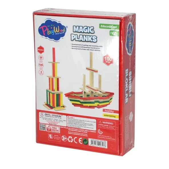 Çocuk ONY-358	Ahşap 100 Parça Sihirli Bloklar - 3