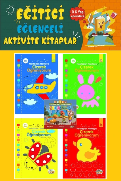 3-6 yaş Noktadan Noktaya Çizerek Öğreniyorum Seti (4 Kitap)