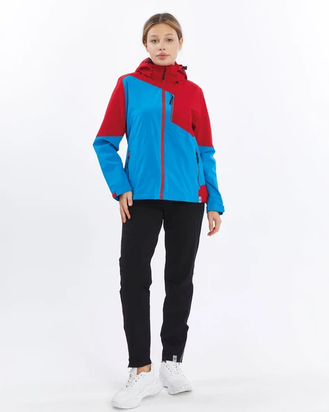 Mapamyumco Windbreaker Kadın Ceket-MAVİ-KIRMIZI - 2