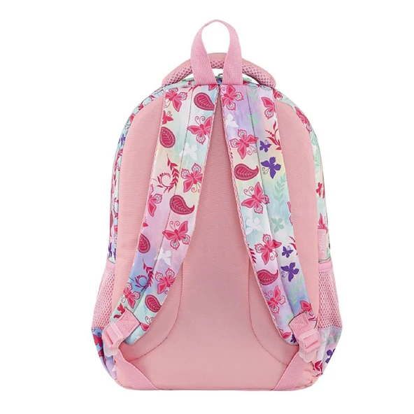Muggle 3 Bölmeli Butterfly Okul Sırt Çantası Pembe (MU-9036) - 3