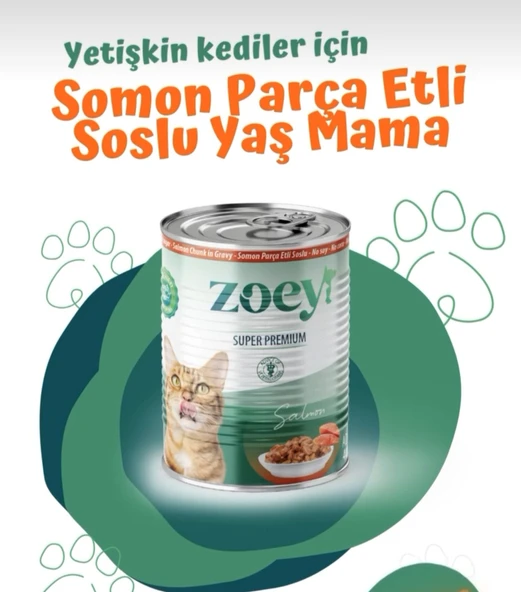 Zoey Somonlu Yetişkin Kedi Konserve Maması 400 gr x 6 Adet - 3