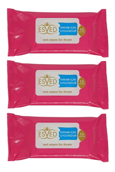 Kokusuz Islak Mendil 3 Adet, Kokusuz İhram Islak Mendil, Hac ve Umre Kokusuz Mendil