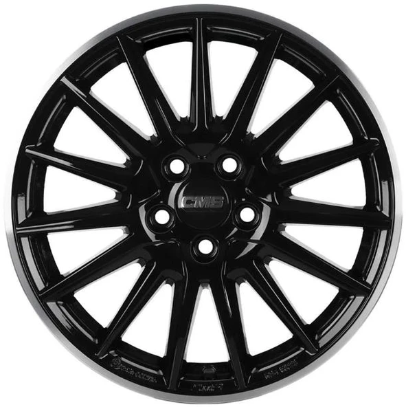 CMS-1264-09 6.0x15" -5x100 ET45 54.1 Diamond Rim Black Gloss Jant (4 Adet) - Resim 2