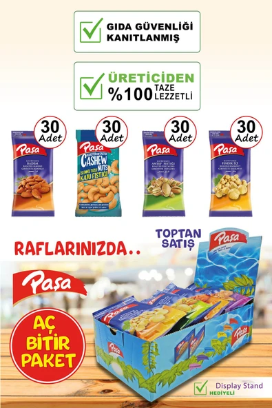 Toptan Karışık Kuruyemiş 40 gr X 120 Adet (4800 gr)