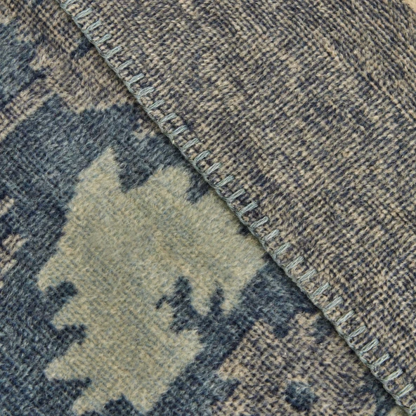 Karaca Home Damask Çift Kişilik Pamuklu Battaniye Lacivert - 6