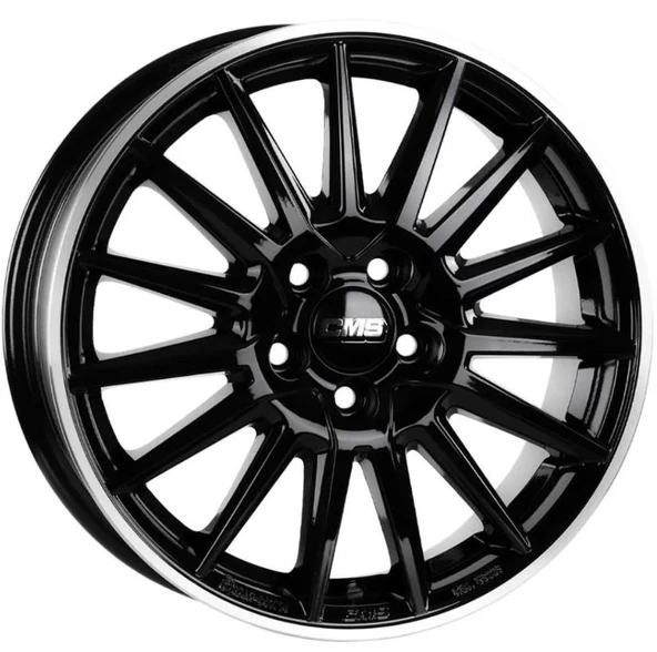 CMS-1264-09 6.0x15" -5x100 ET45 58.1 Diamond Rim Black Gloss Jant (4 Adet)