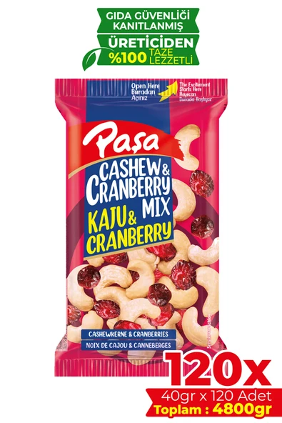 Kaju & Cranberry 40 gr X 120 Adet (4800 gr)(Toptan Kuruyemiş) - 6