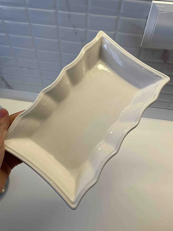 1. Sınıf Seramik 4 Adet Salata Tabağı Sunum Kayık Tabak Yıldız serisi Sunum tabağı - 3