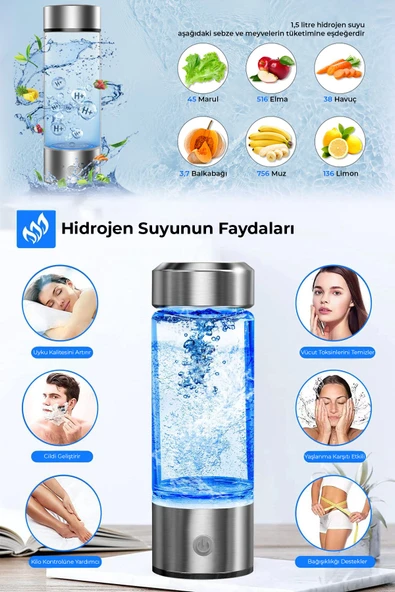 Taşınabilir Hidrojenli Su Üreteci Cihazı | Şarj Edilebilir & Spe/pem Teknolojili - 2