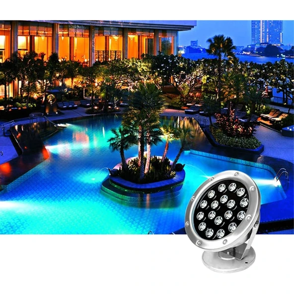 Havuz Led Armatür aplik su geçirmez açık alan aydınlatma ışık gösterisi sıva üstü krom kasa Doğal Beyaz 4000K A-KRM-1202 IP68 9W 12V - 4