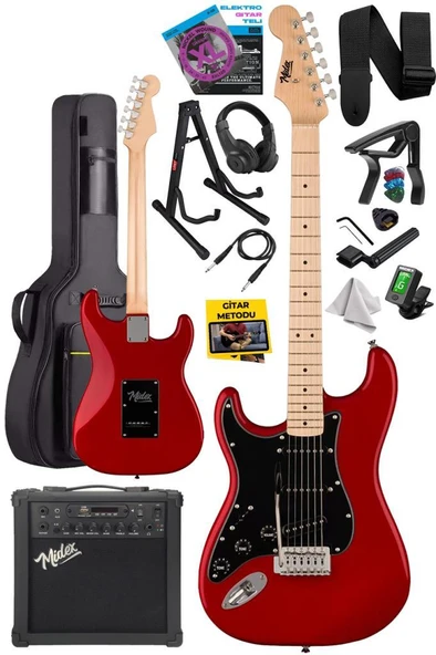 Midex RPH-31RD-25AMP Solak Elektro Gitar 25W Amfili Full Set - Resim 3