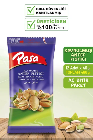 Kavrulmuş Antep Fıstığı 40 gr X 12 Adet (480 gr)