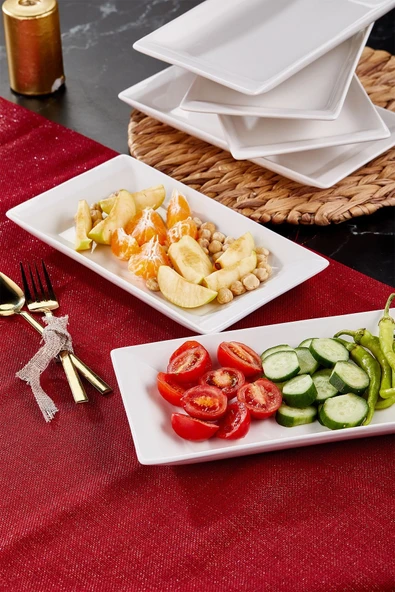 4 adet 1. Sınıf Seramik Servis/Sunum Tabağı Seramik Istanbul Serisi Servis Tabağı - 2