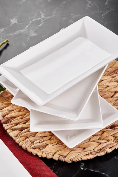 4 adet 1. Sınıf Seramik Servis/Sunum Tabağı Seramik Istanbul Serisi Servis Tabağı - 3