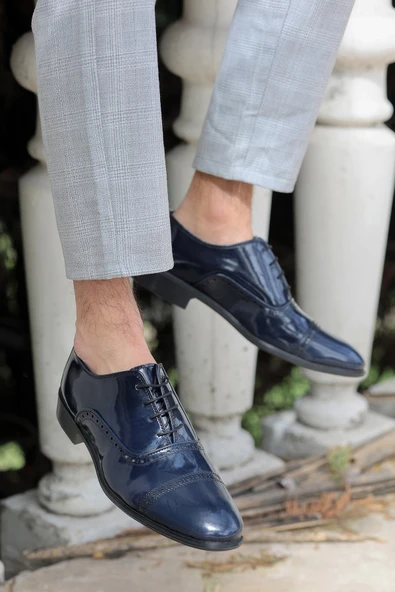 Tomiross Erkek Lacivert Rugan Klasik Damatlık Ve Günlük Ayakkabı 573-2 - 3