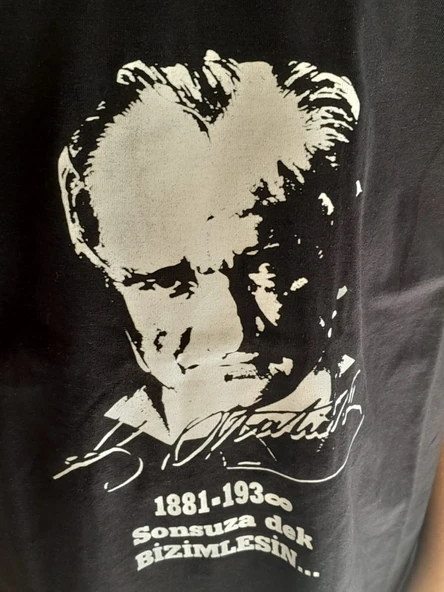 Atatürk İmza Baskılı Çocuk Siyah Tişört - 3
