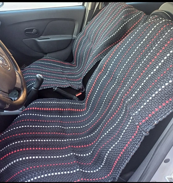 taşkınev home Terletmez Oto Kilim Ön 2 Pilot Ve Arka Koltuk Serme 3 Lü Takım Pamuklu - Resim 3