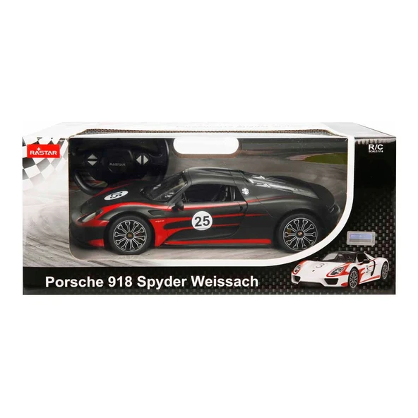 Rastar 1:14 Uzaktan Kumandalı Porsche 918 Spyder Weissach Işıklı Araba 32 cm - Siyah - 5