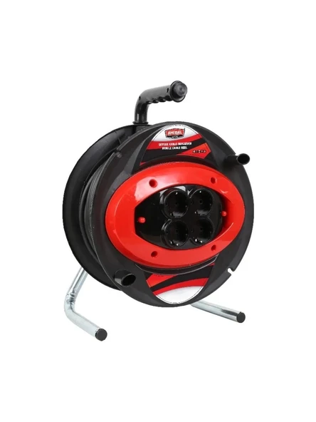 Amiral 50 metre Makaralı 4'lü Elektrik Seyyar 3x2,5 mm 3000W