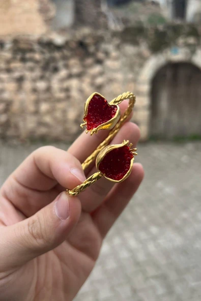 Bereket Serisi Kırmızı Kadın Nar Otantik Bileklik Bilezik - 3