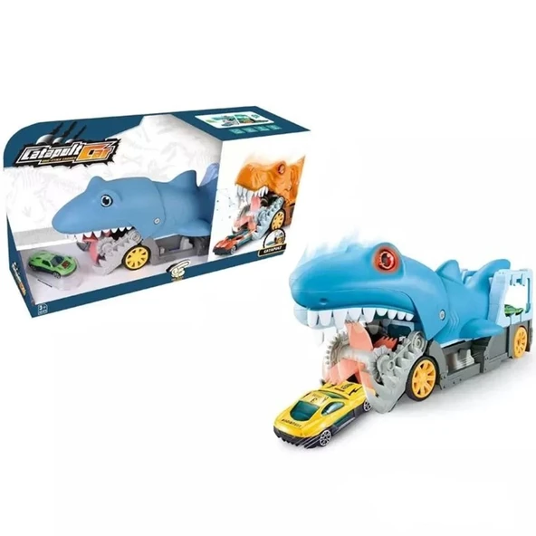 Çocuk Catapult Araba Fırlatıcı Sesli Köpek Balığı - Resim 5