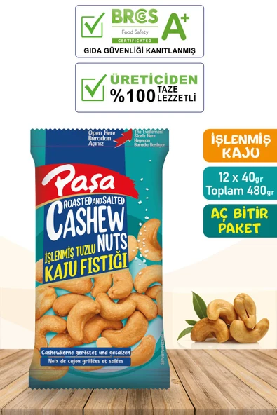 İşlenmiş Tuzlu Kaju Fıstığı 40 gr X 12 Adet (480 gr) - 2