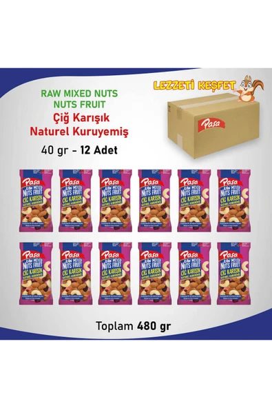 Çiğ Karışık Kuruyemiş 40 gr X 12 Adet (480 gr) - 4