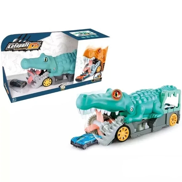 Çocuk Catapult Araba Fırlatıcı Sesli Timsah - Resim 3