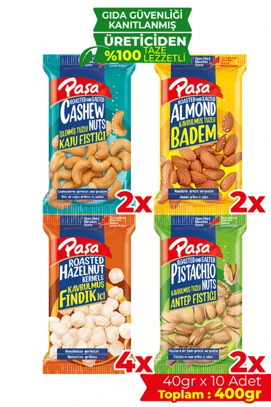 Paşa Kuruyemiş Karışık Kuruyemiş 40 gr X 10 Adet (400 gr) - 1
