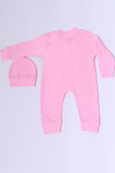 BEBEK TULUM ŞAPKA HEDİYELİ DÜĞMELİ AYICIK DETAYLI C32 - 10