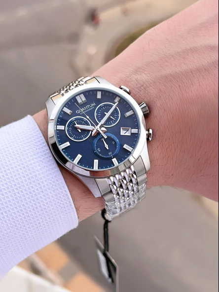 Quantum Çelik Kordon İç Kadran Fonksiyonları Aktif 10 Atm Erkek Kol Saat EQ.1165.391 - Resim 2