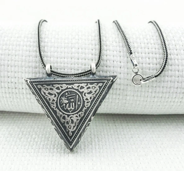 925 Ayar Allah yazılı Cevşeni Kebir kolye ürün görseli