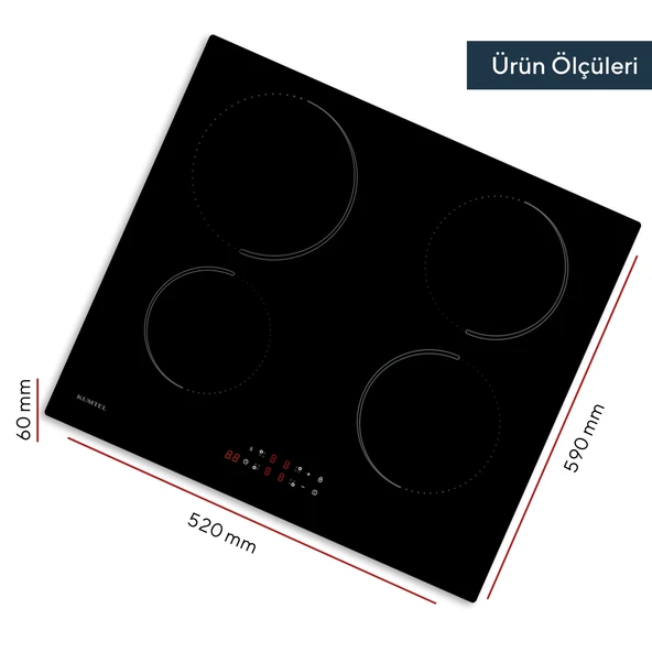 Kumtel Elektrikli İndüksiyonlu Dört Gözlü Ankastre Ocak HI6-4TB - 3
