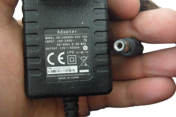Ruide 12V 0.8A Modem ve Arduino Uyumlu Plastik Kasa Priz Tipi Adaptör RD1200800-C55-20G - Resim 6