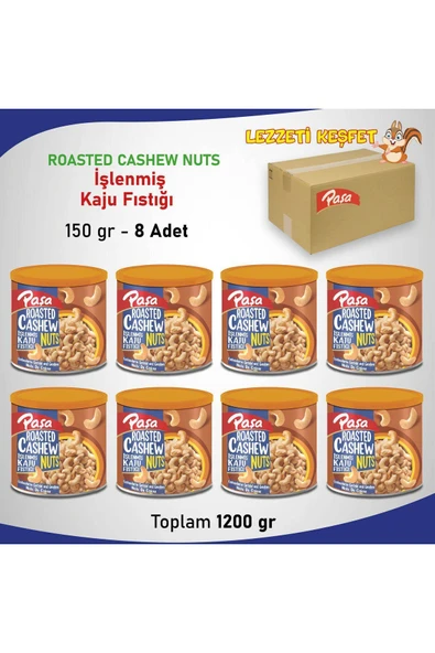 İşlenmiş Kaju Fıstığı Teneke Kutu 150 gr X 8 Adet (1200 gr) - 3