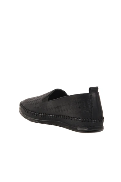 Aspor Siyah Hakiki Deri Kadın Casual Ayakkabı - Resim 4