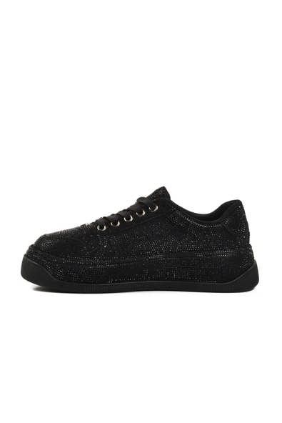 Guja Siyah Taş İşlemeli Kadın Sneaker Ayakkabı - 2
