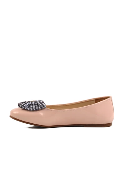 Aspor Pudra Rugan Fiyonk Kurdeleli Kız Çocuk Babet - Resim 2