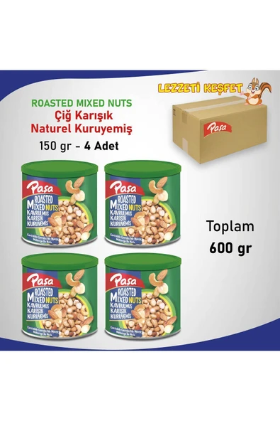 Kavrulmuş Karışık Kuruyemiş Teneke Kutu 150 gr X 4 Adet (600 gr) - 2