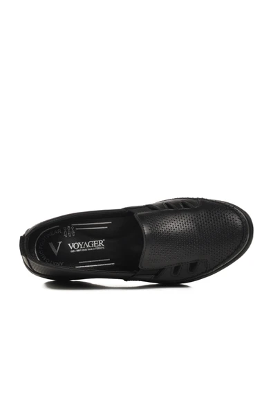 Voyager Siyah Hakiki Deri Anatomik Kadın Casual Ayakkabı - Resim 4