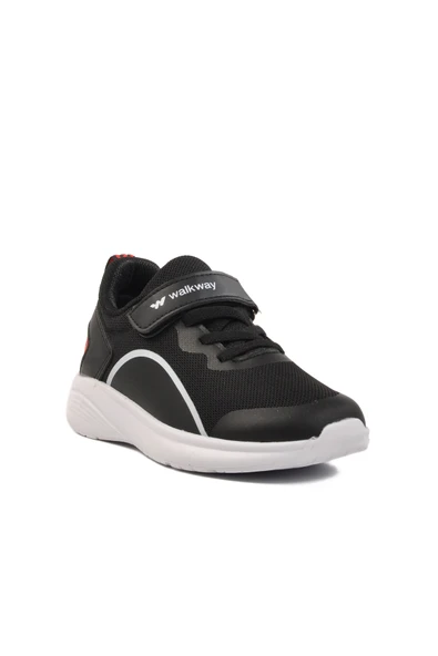 Walkway Siyah Fileli Cırtlı Hafif Unisex Çocuk Spor Ayakkabı - 3