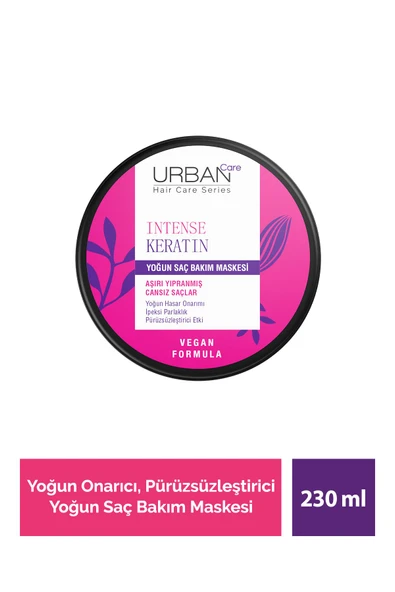 Urban Care Intense & Keratin Aşırı Yıpranmış ve Cansız Saçlara Özel Yoğun Saç Bakım Maskesi-230ml-vegan