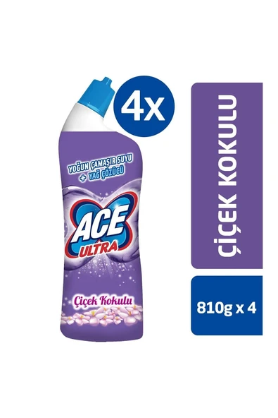 ACE Ultra Power Jel Kıvamlı Çamaşır Suyu Çiçek Kokulu 810g x 4 - 2